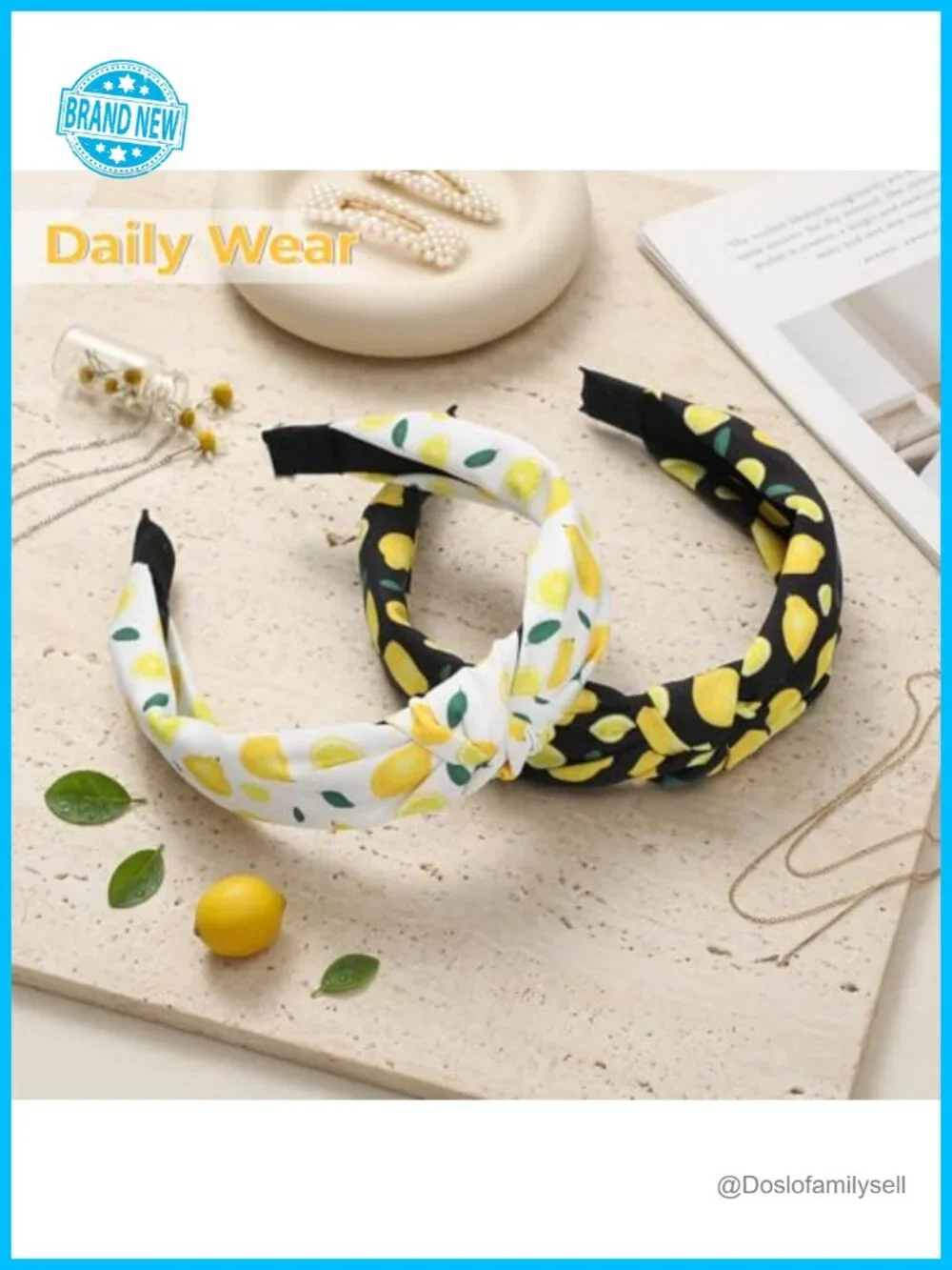 Non Slip Knotted Headbands Set of 2 Polyester Summer Hair Accessories
